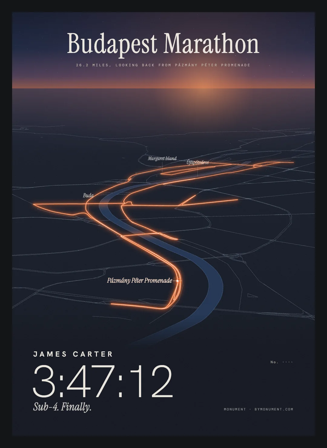 Budapest Marathon, framed