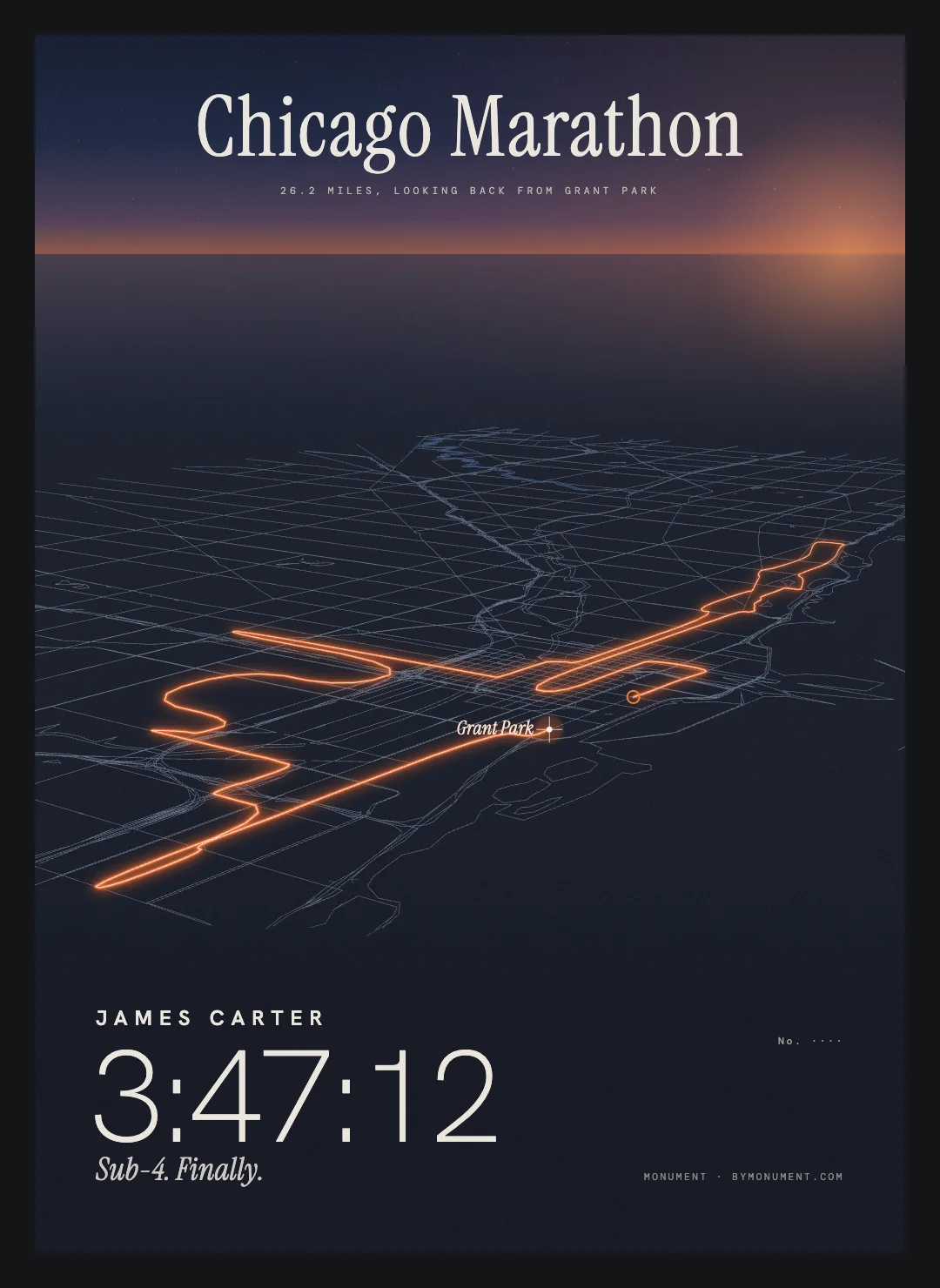 Chicago Marathon, framed