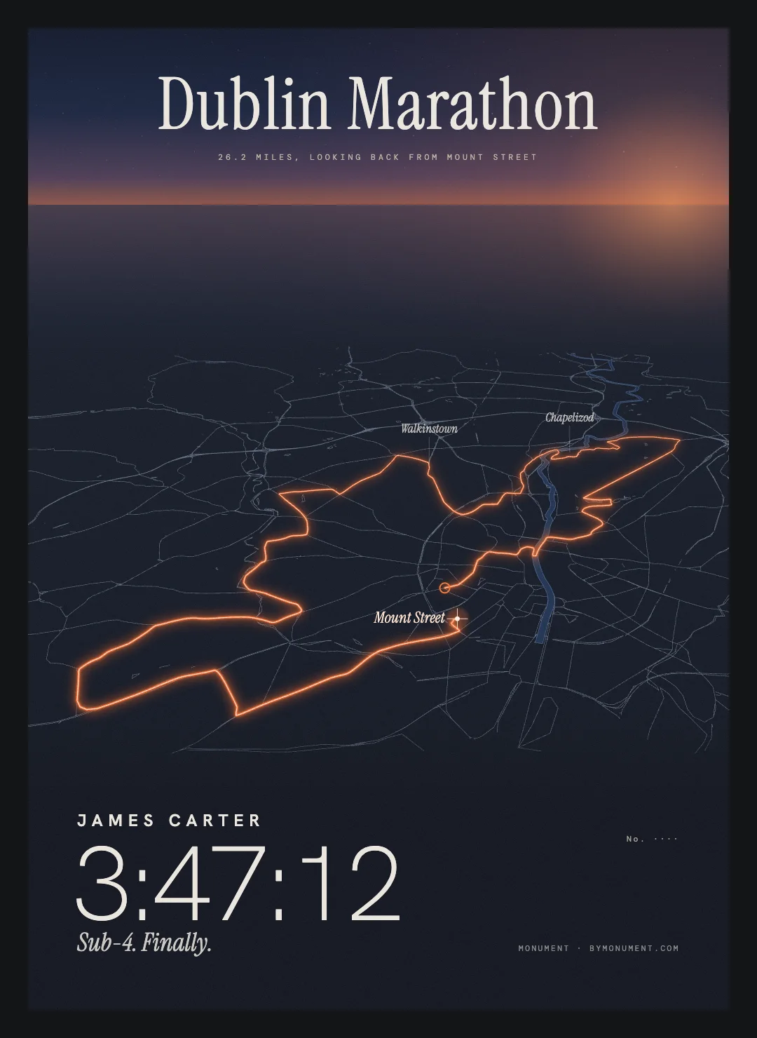 Dublin Marathon, framed