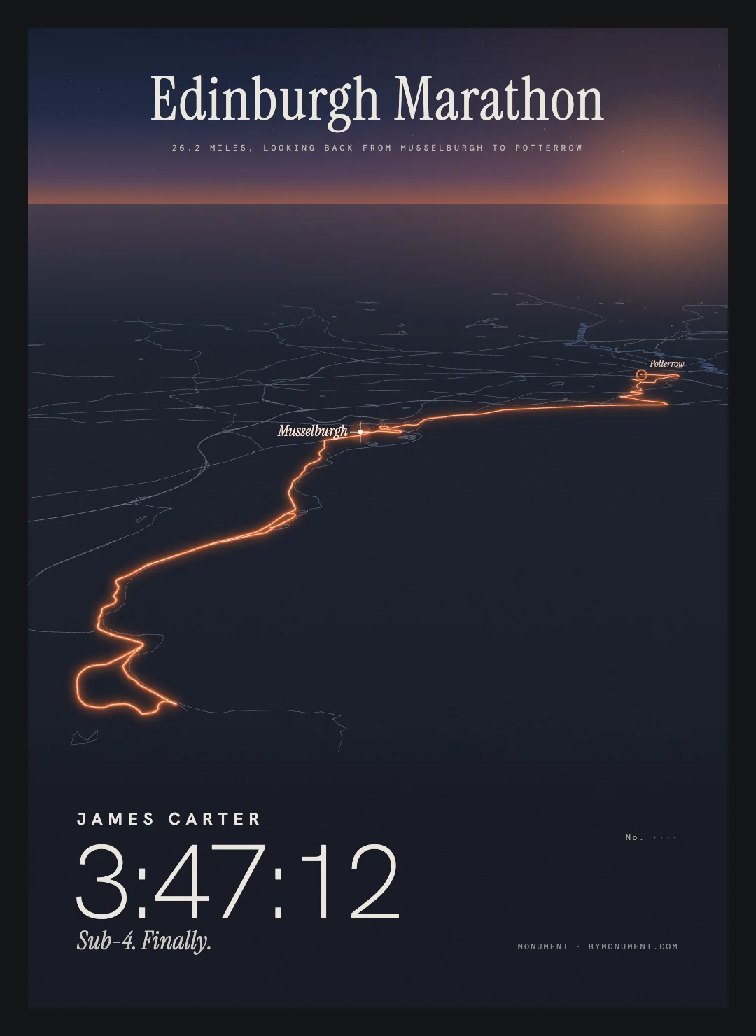 Edinburgh Marathon, framed