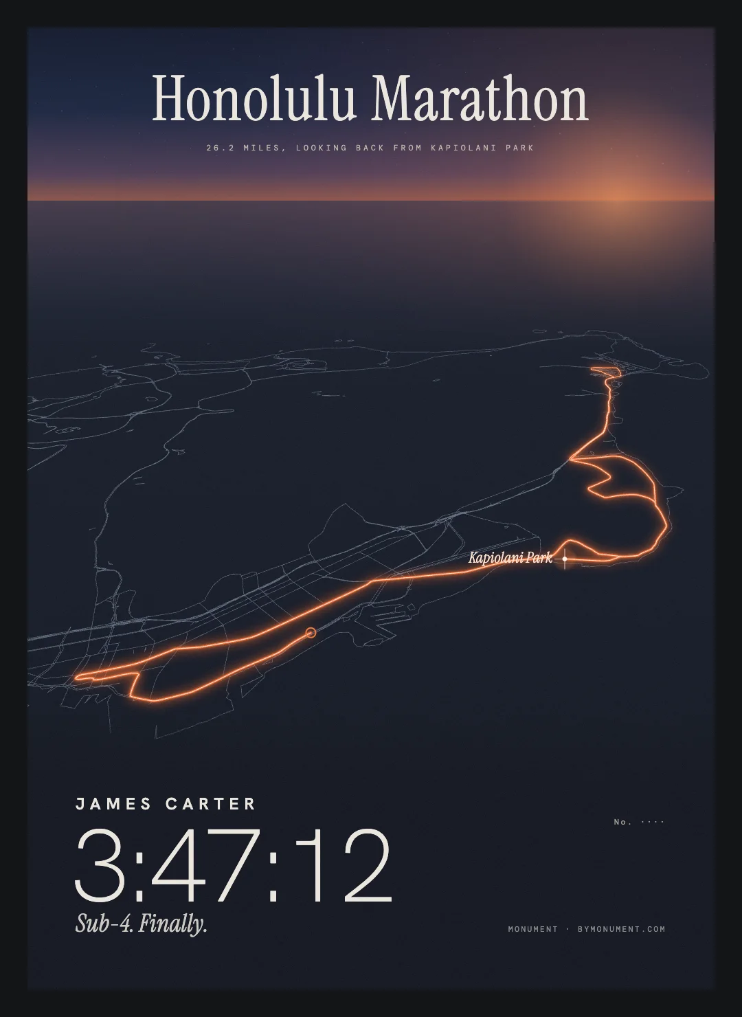 Honolulu Marathon, framed