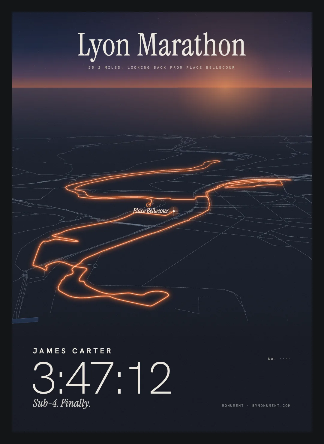 Lyon Marathon, framed
