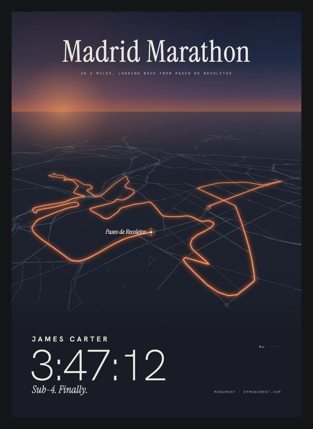 Madrid Marathon, framed