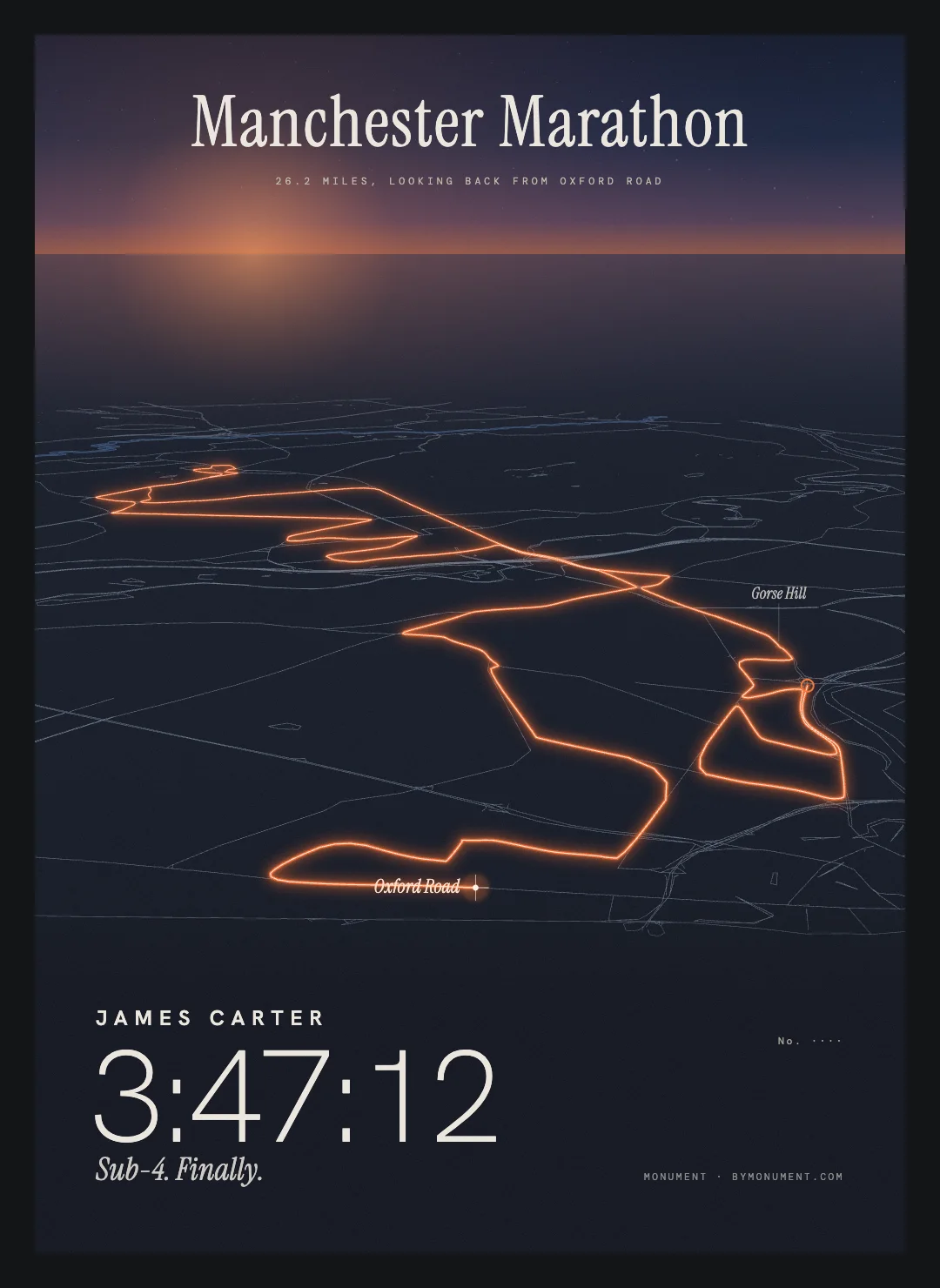 Manchester Marathon, framed