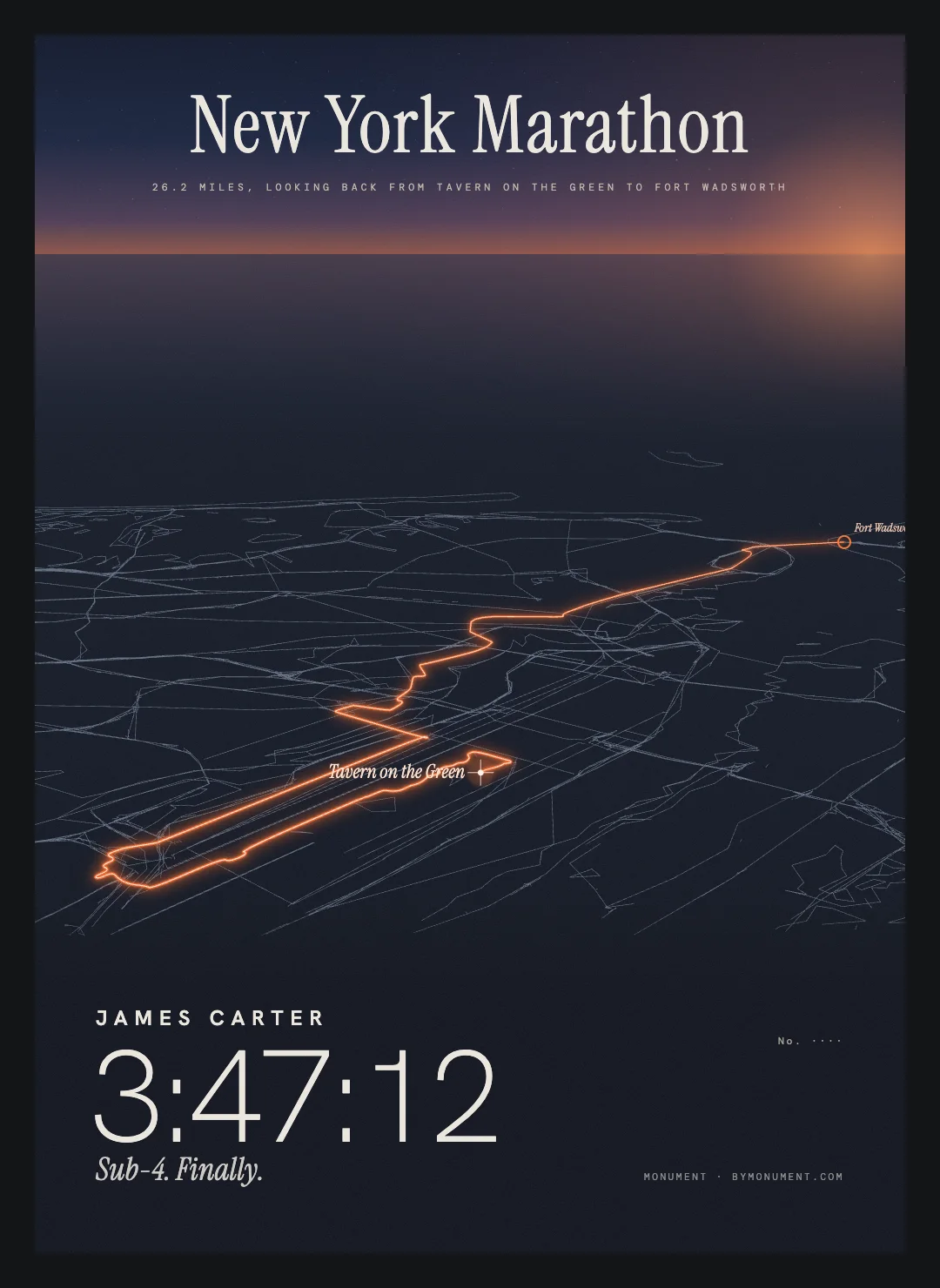 New York Marathon, framed