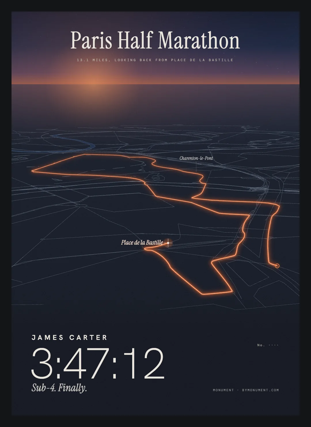 Paris Half Marathon, framed