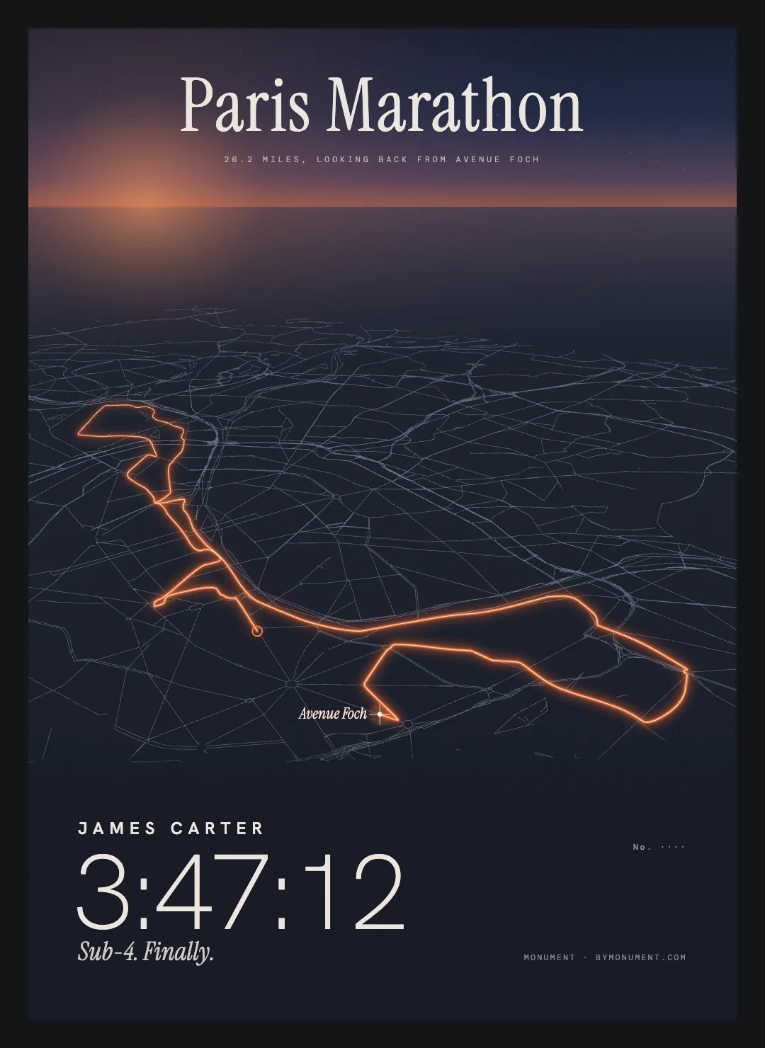 Paris Marathon, framed
