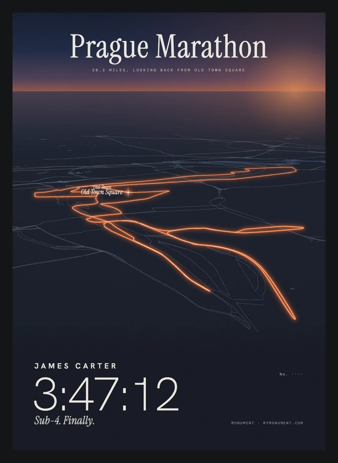 Prague Marathon, framed