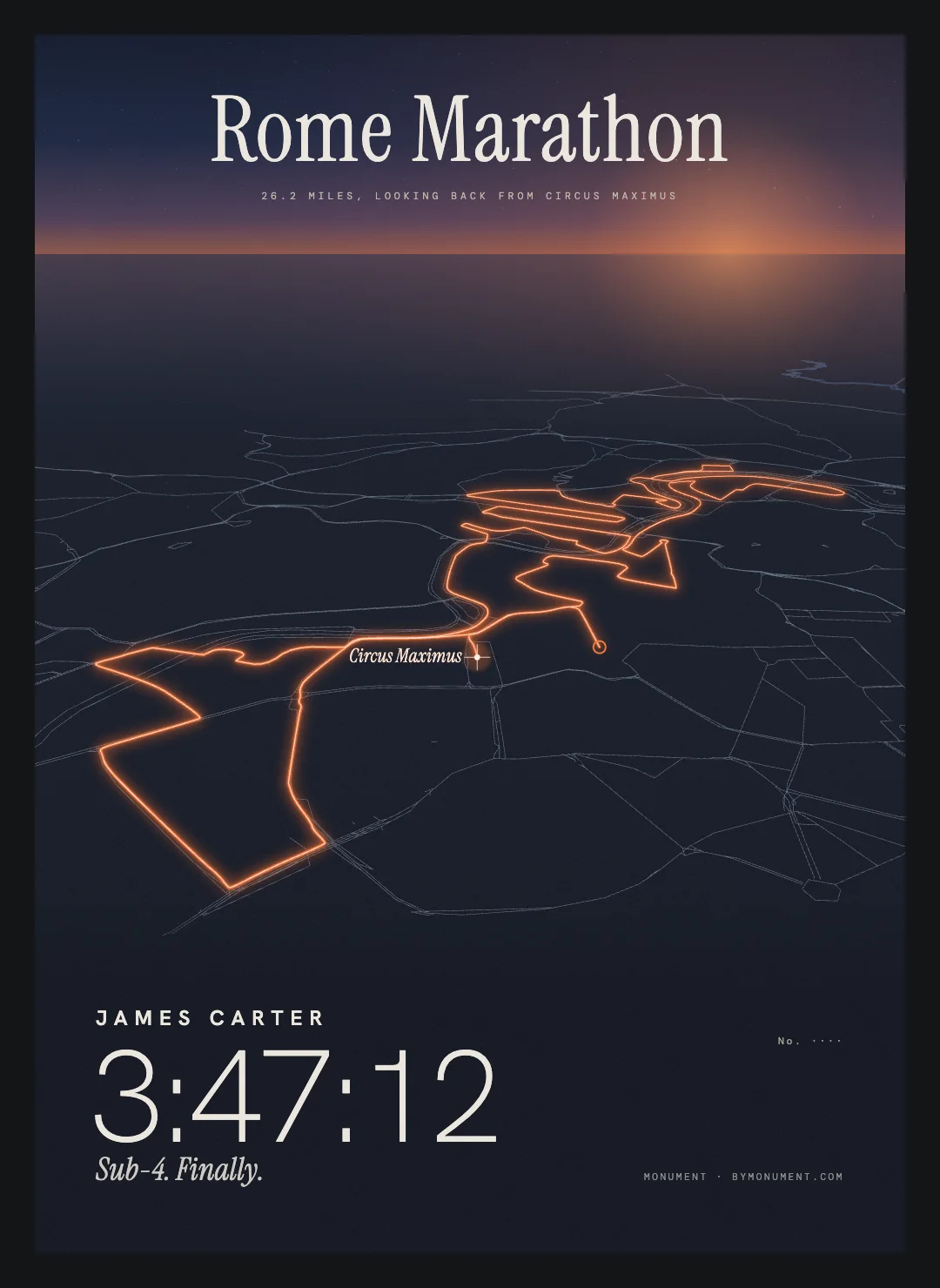 Rome Marathon, framed